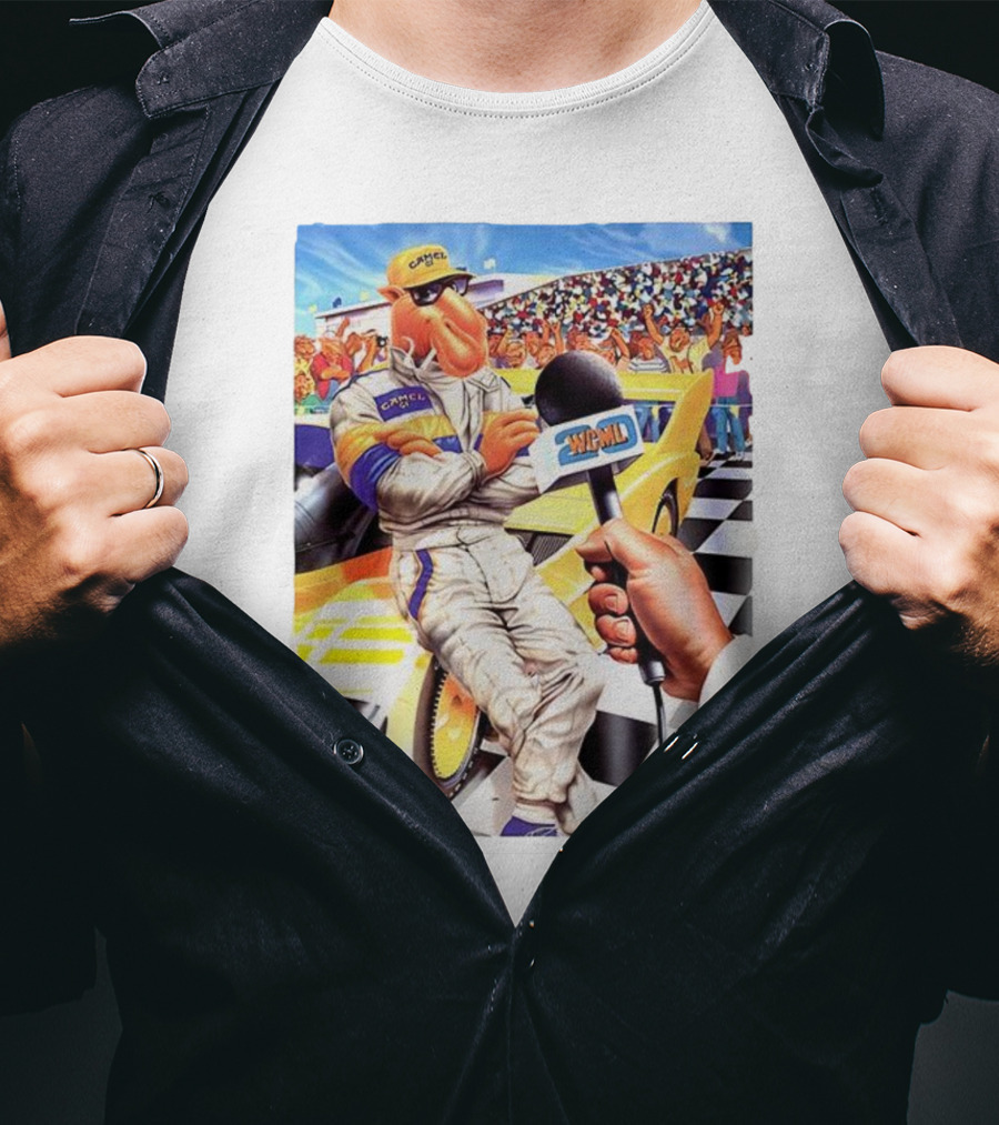 Camel GT Racing Driver Interview Checkered Flag Scene T-Shirt