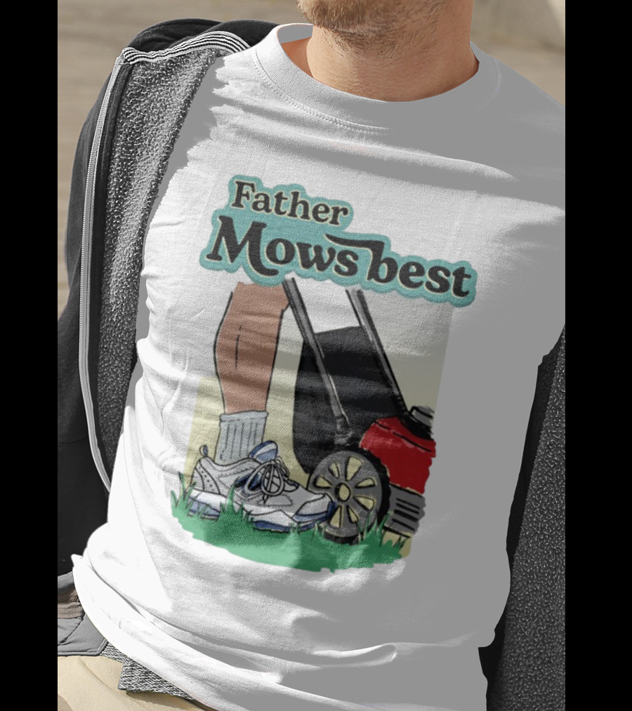 Father Mows Best Emotionalclub Lawn Mower Sneaker Style T-Shirt