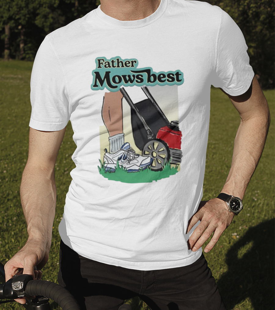 Father Mows Best Emotionalclub Lawn Mower Sneaker Style T-Shirt