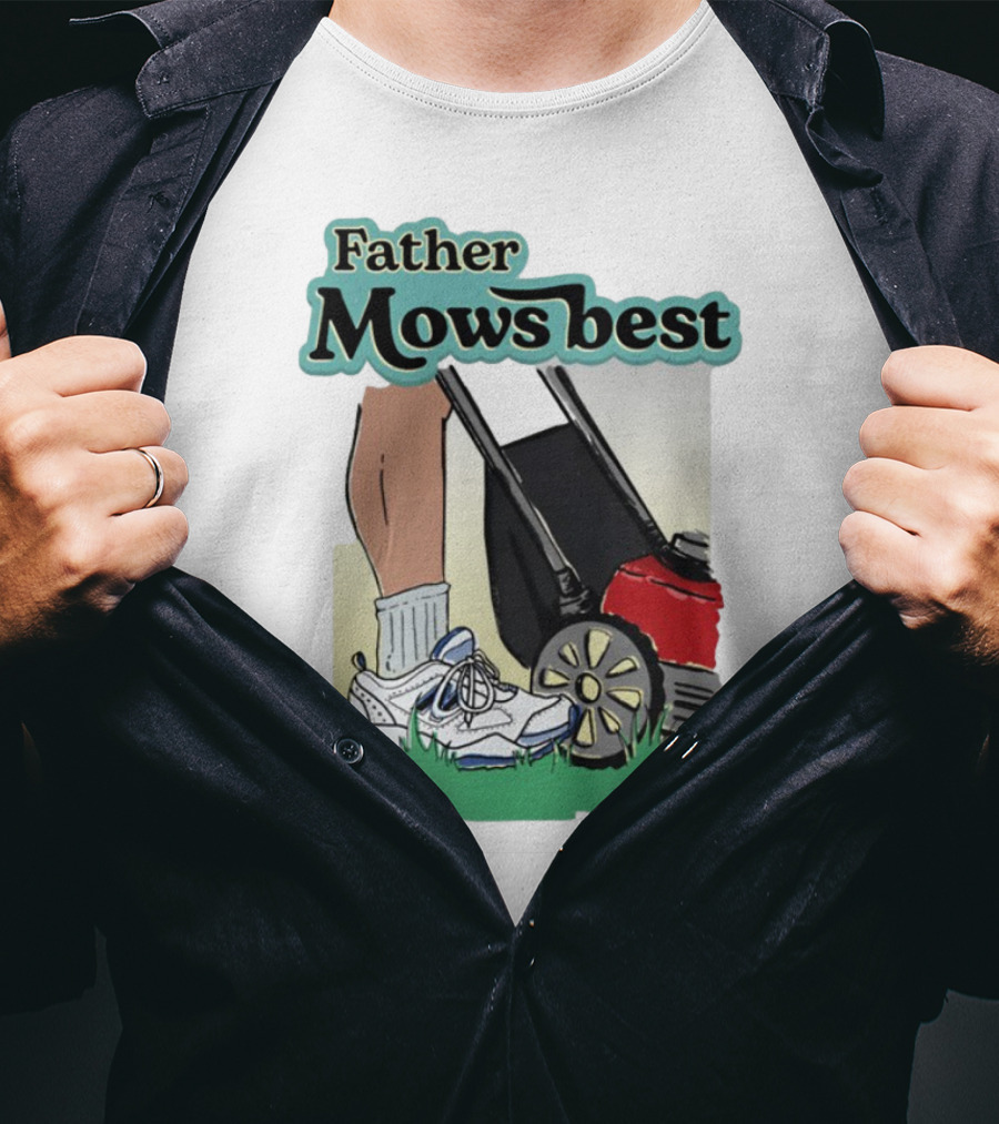 Father Mows Best Emotionalclub Lawn Mower Sneaker Style T-Shirt