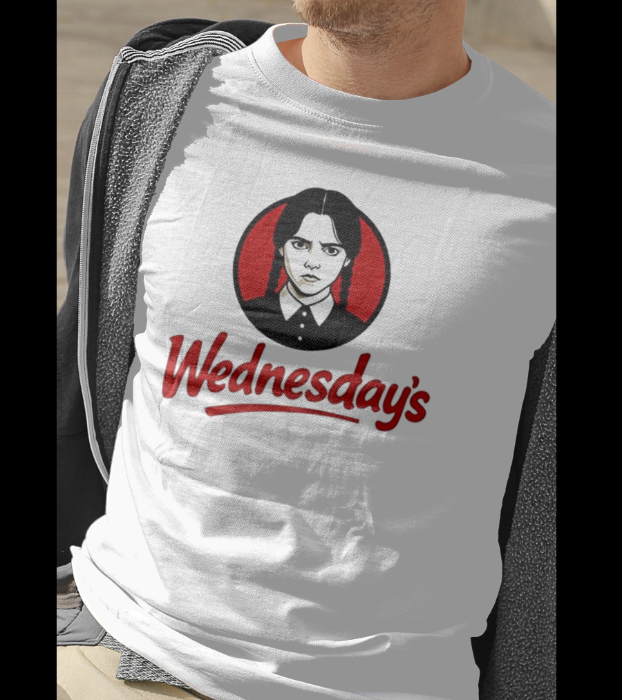 Jenna Ortega Wednesday's Parody Red Circle Graphic T-Shirt