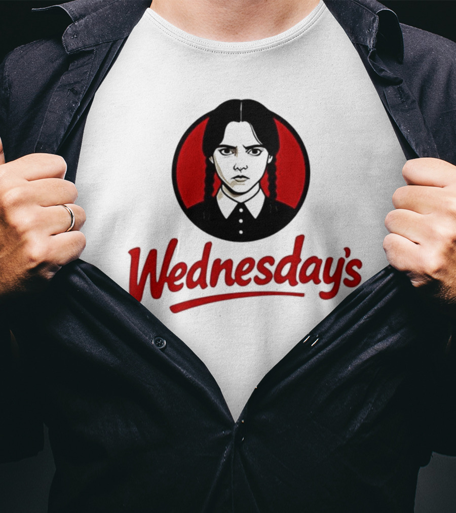 Jenna Ortega Wednesday's Parody Red Circle Graphic T-Shirt