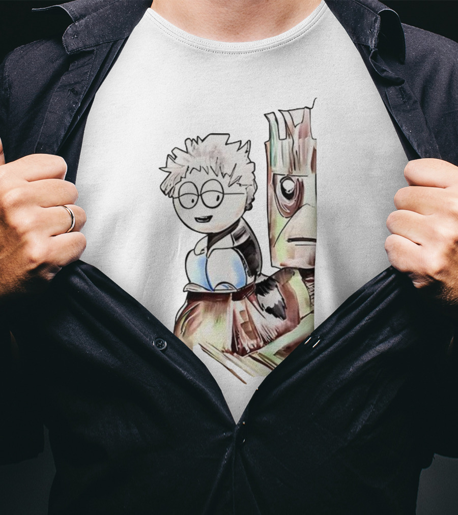 Kyle Broflovski And Groot Cartoon Mashup Fan Art South Park Guardians Of The Galaxy Crossover T-Shirt