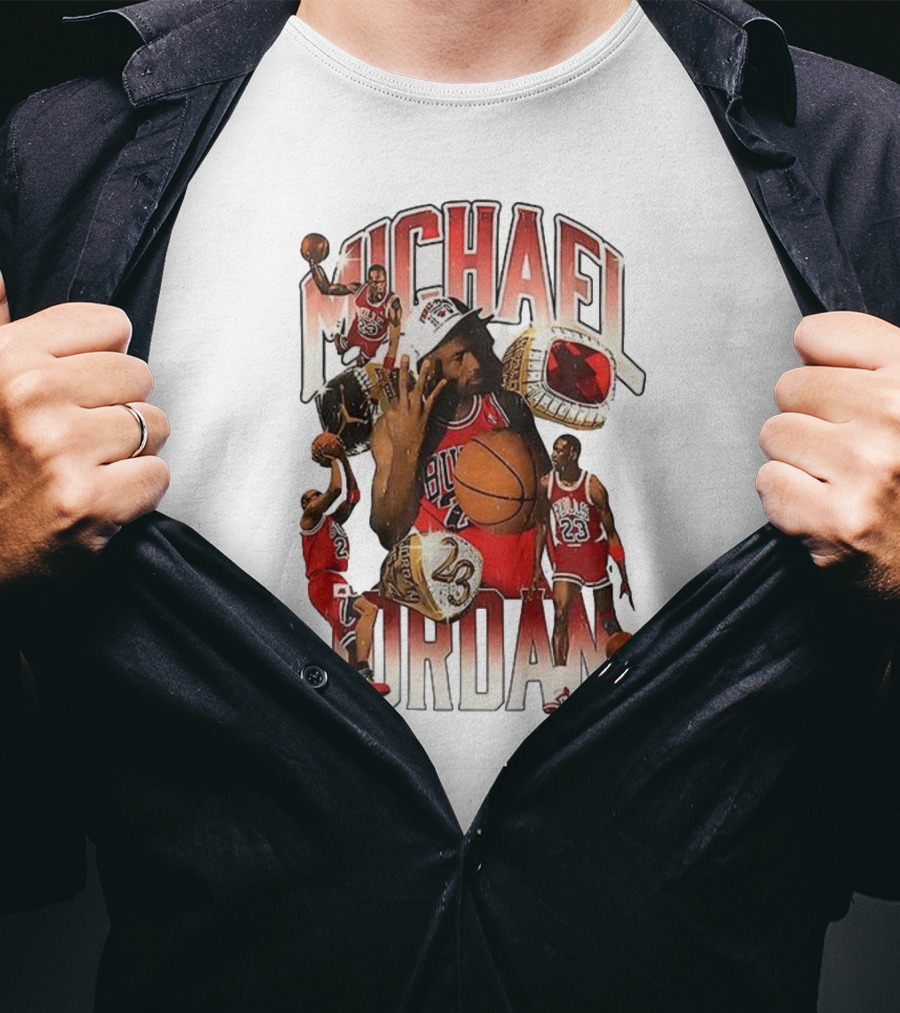 Michael Jordan NBA Bulls Champion Iconic Moments T-Shirt