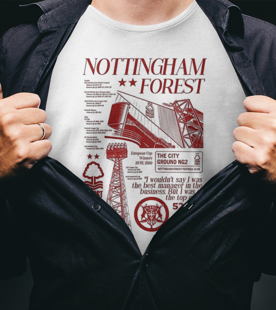 Nottingham Forest Premier League City Ground Nottinghamshire Football Club T-Shirt