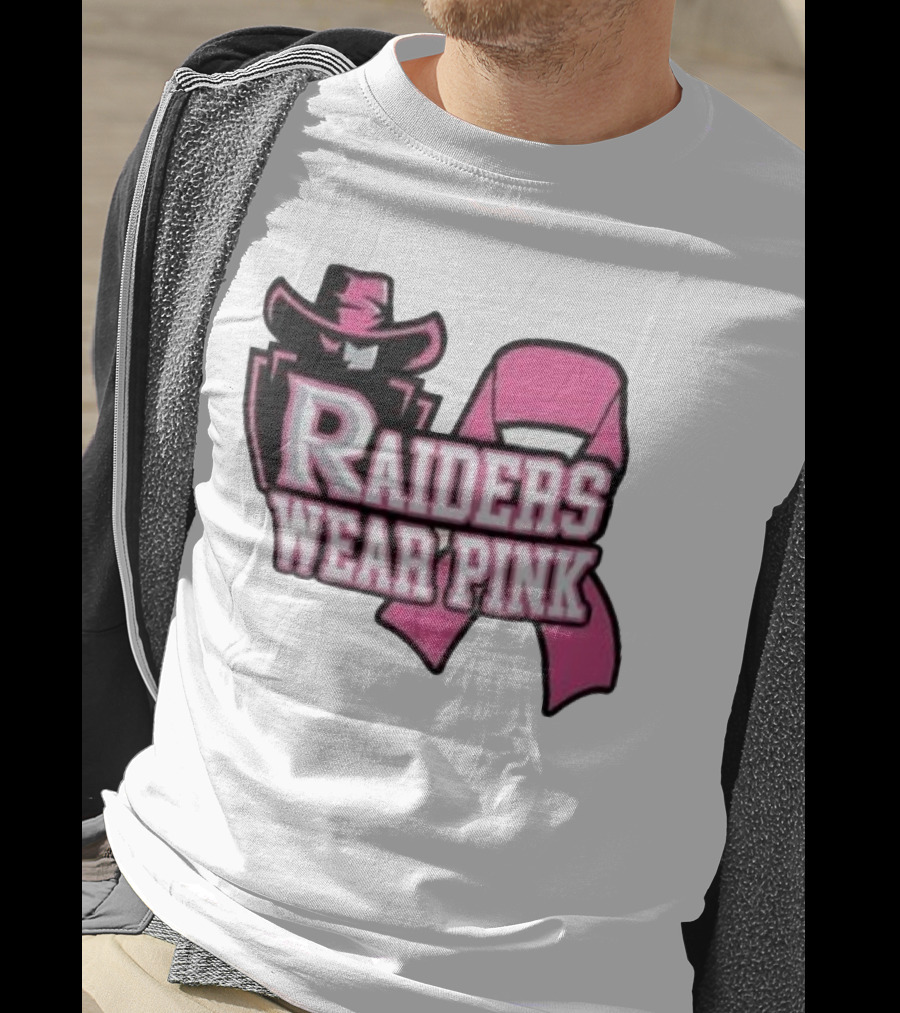 Raiders Wear Pink Breast Cancer Awareness Power Ribbon T-Shirt