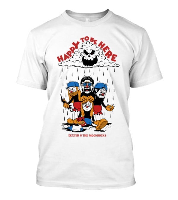 Dexter & The Moonrocks Happy To Be Here Blue And Red Outfits T-Shirt