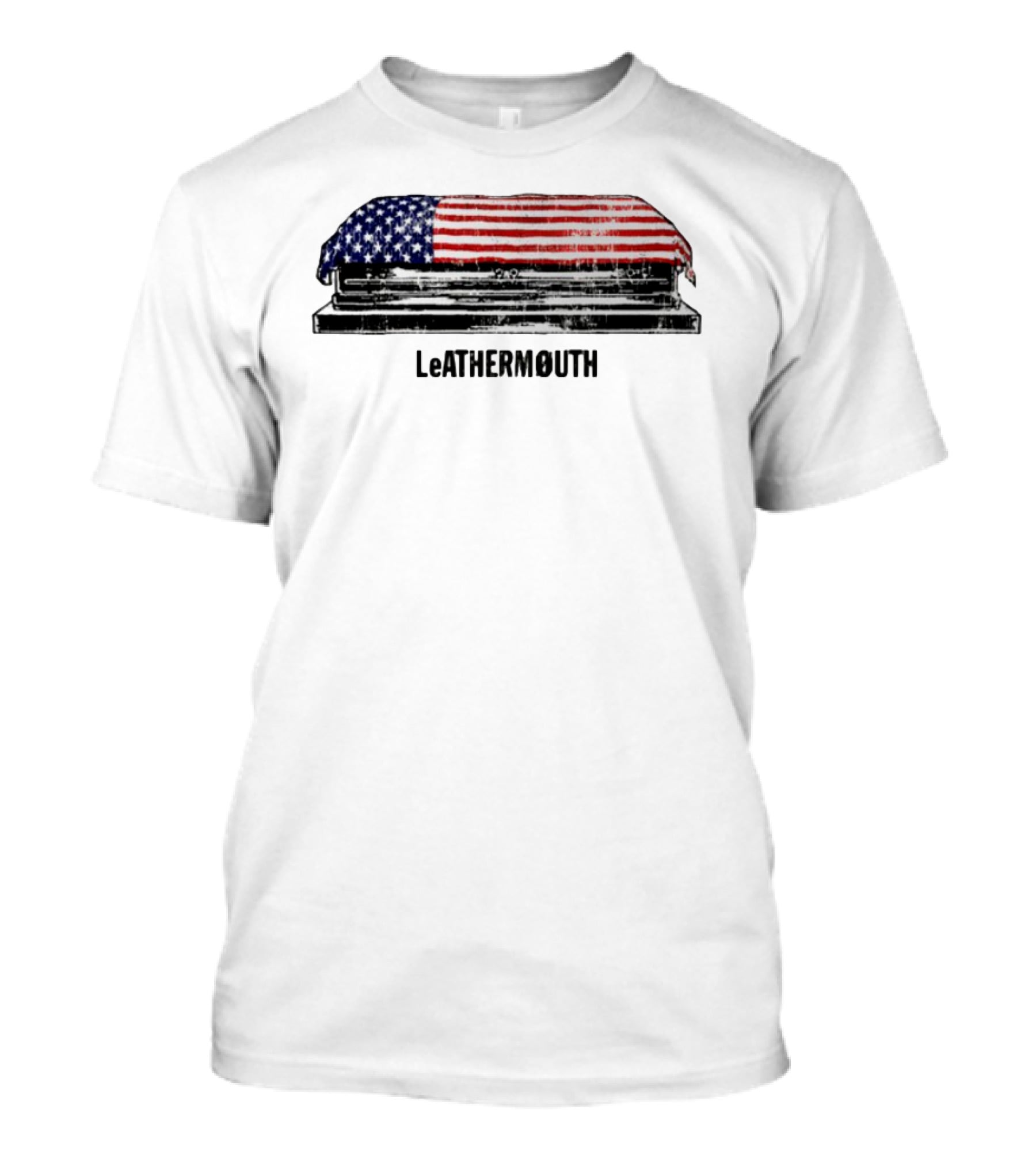 Leathermouth American Flag Coffin T-Shirt