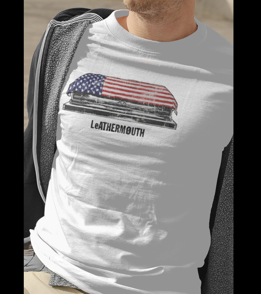 Leathermouth American Flag Coffin T-Shirt