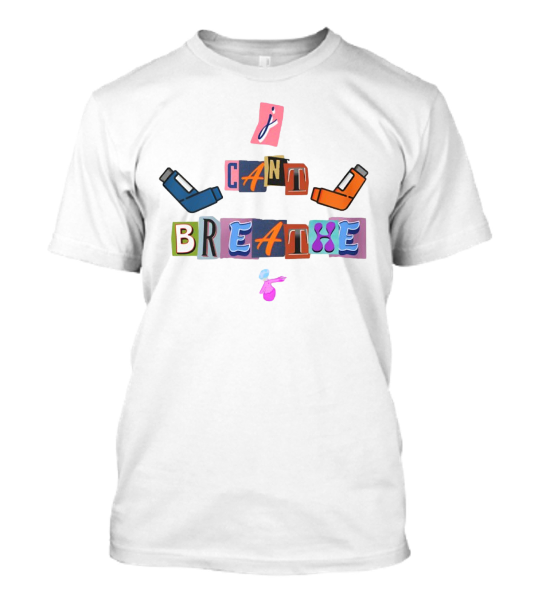 I Can't Breathe Text Collage Abstract Style T-Shirt