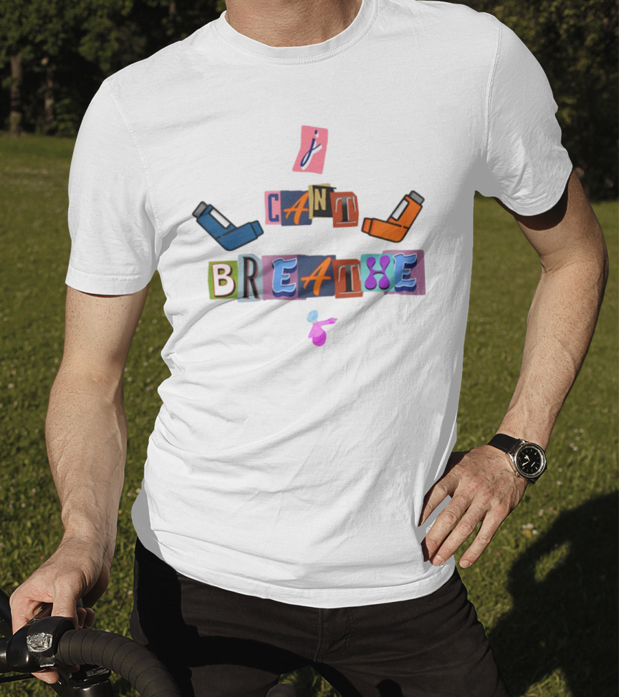 I Can't Breathe Text Collage Abstract Style T-Shirt