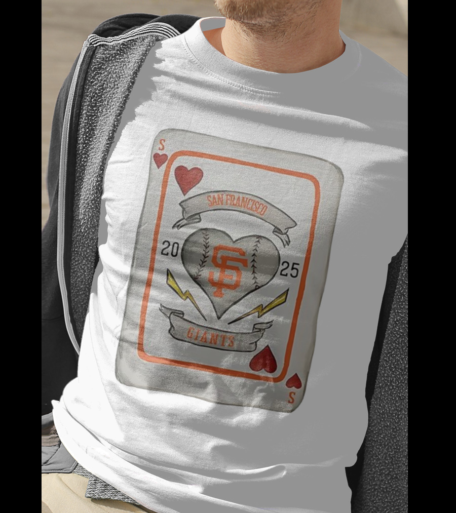 San Francisco Giants Baseball Card Heart 2025 Tiny Turnip Collaboration T-Shirt