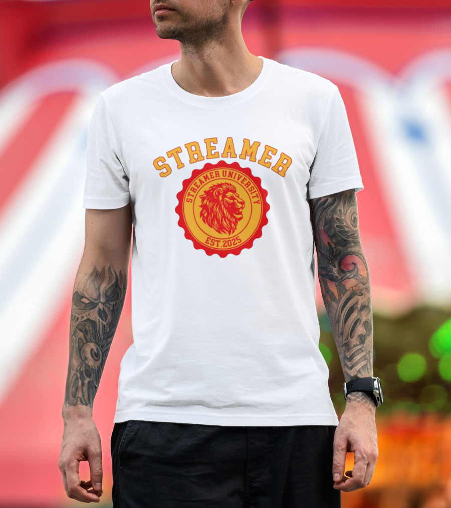 Streamer University Est 2025 Lion Emblem T-Shirt