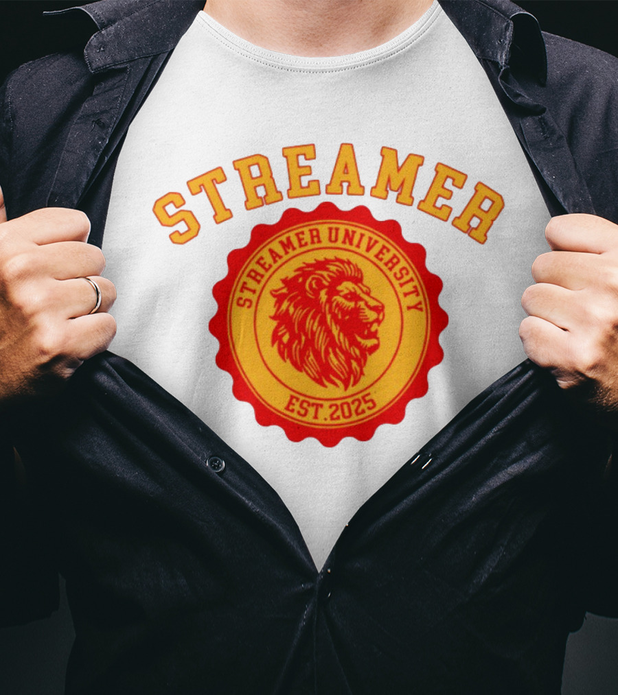 Streamer University Est 2025 Lion Emblem T-Shirt