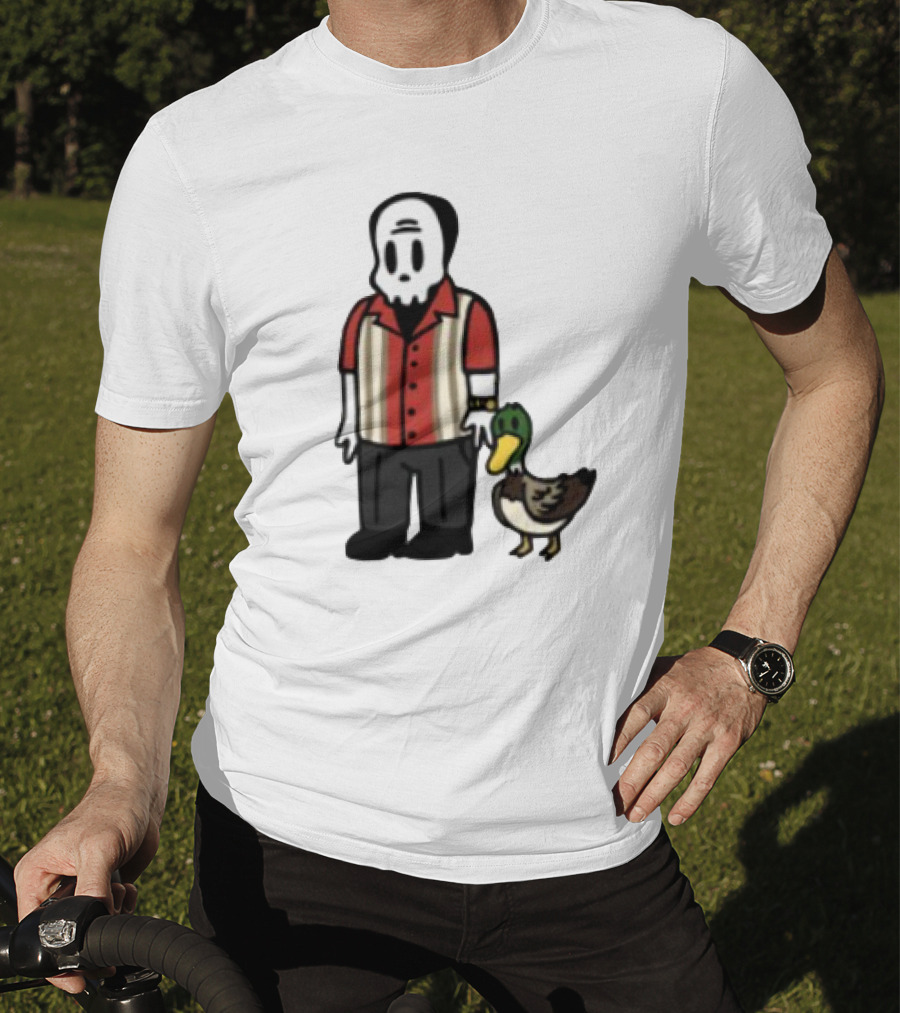 Warren Lotas Skull Character With Duck Companion Bowling Style Outfit T-Shirt