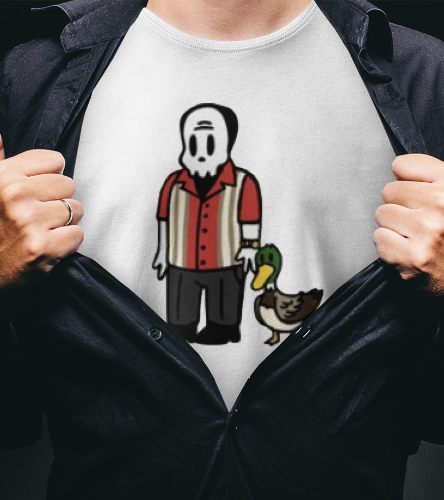 Warren Lotas Skull Character With Duck Companion Bowling Style Outfit T-Shirt
