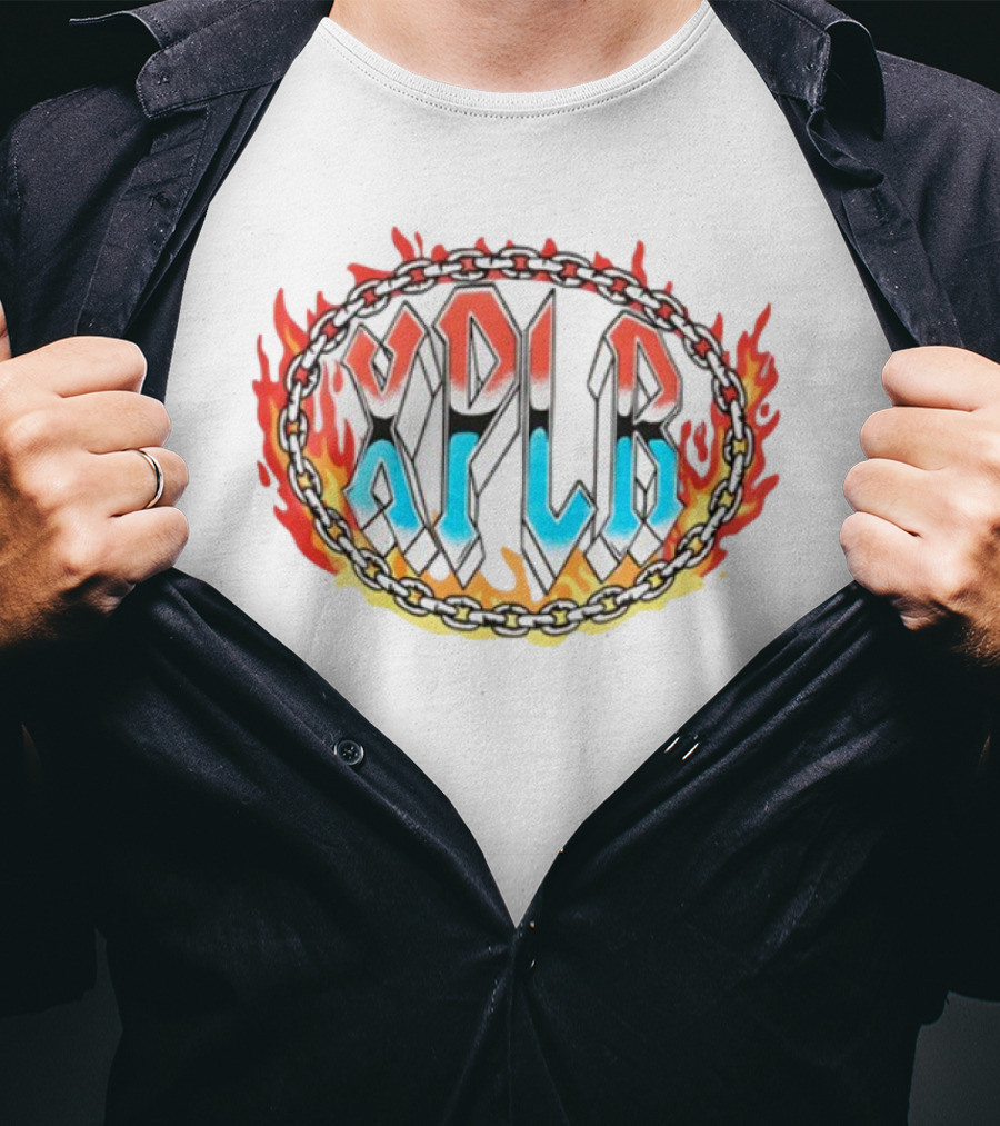 Xplr Flame Chain Design With Bold Font T-Shirt