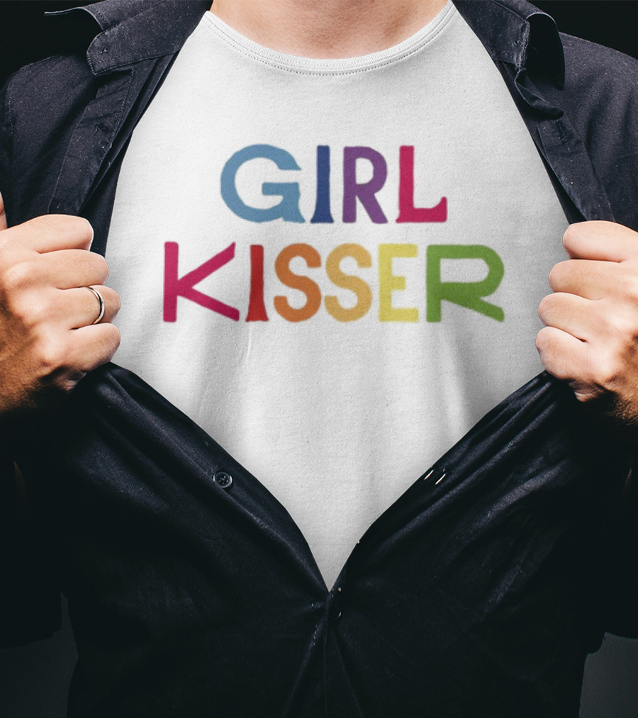 Rainbow Pride Girlinred Girl Kisser LGBTQ+ Bold Statement T-Shirt