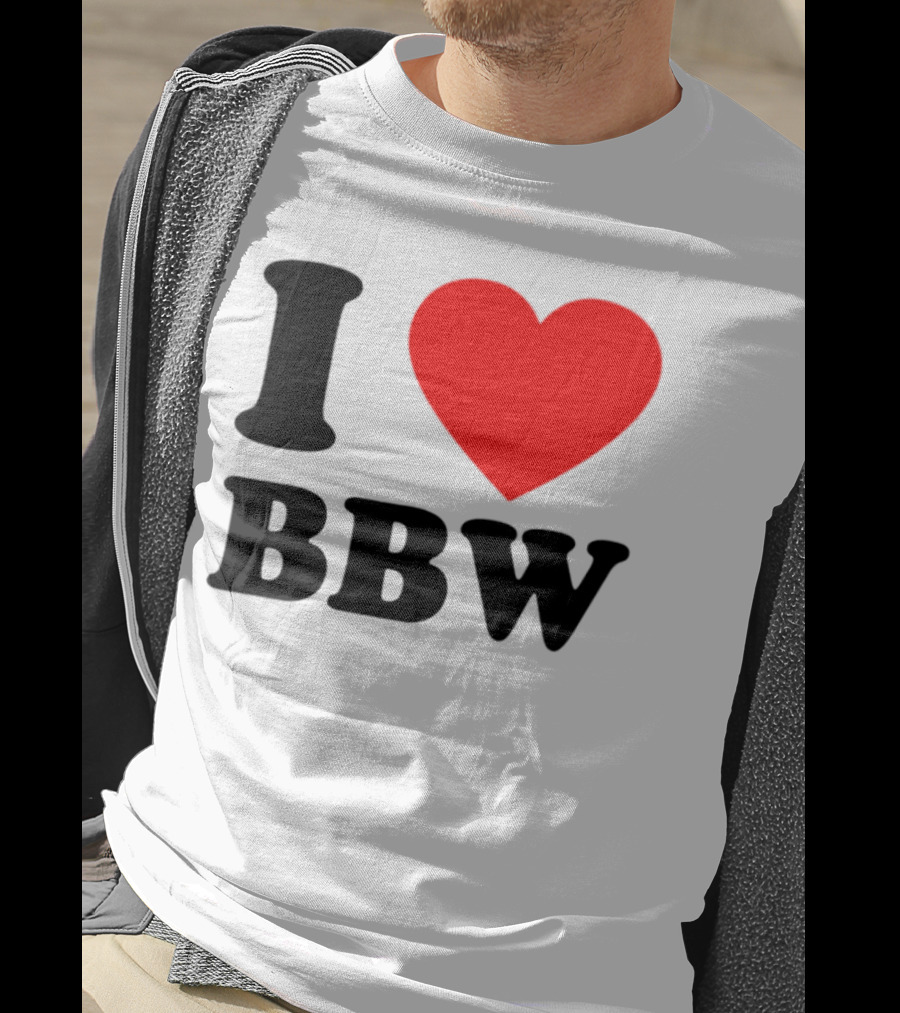 I Love BBW Heart Symbol Statement T-Shirt