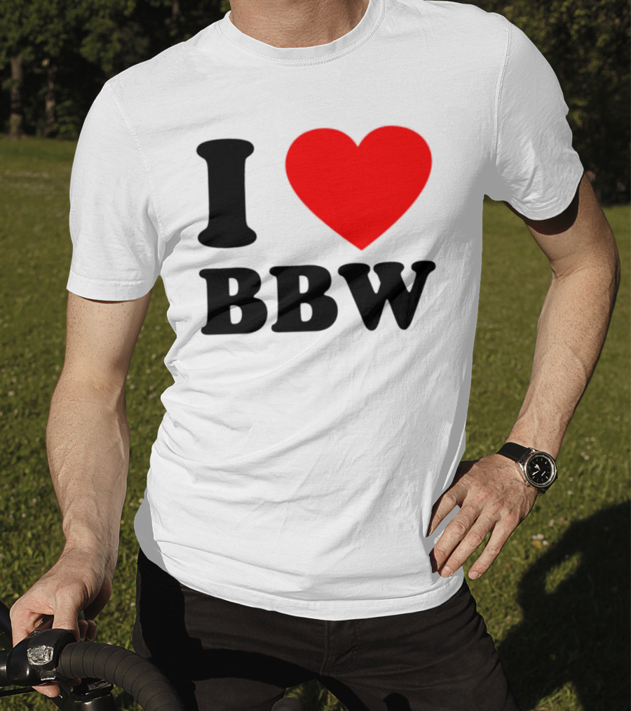 I Love BBW Heart Symbol Statement T-Shirt