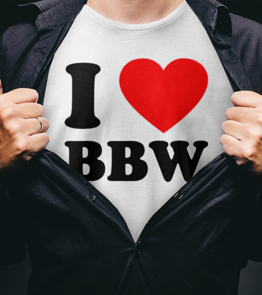 I Love BBW Heart Symbol Statement T-Shirt