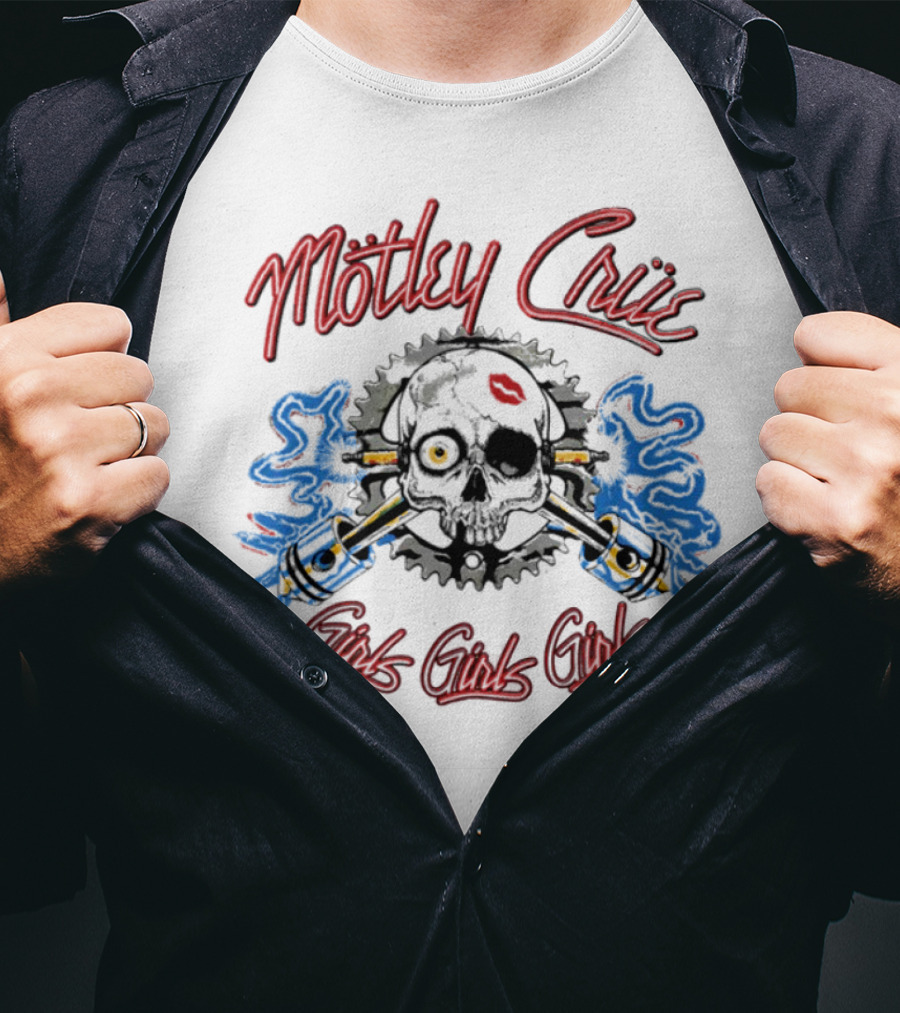 Mötley Crüe Vintage Spark Plug Girls Girls Girls T-Shirt
