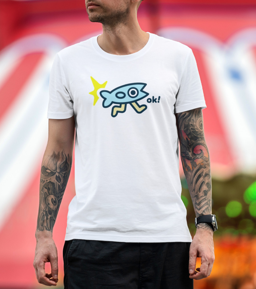 Oksuperday Fish With Legs And Star Icon Ok T-Shirt