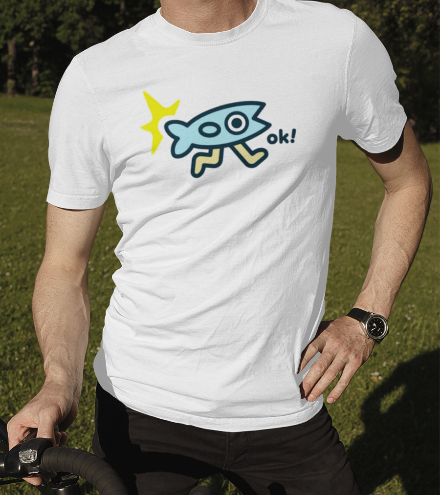 Oksuperday Fish With Legs And Star Icon Ok T-Shirt