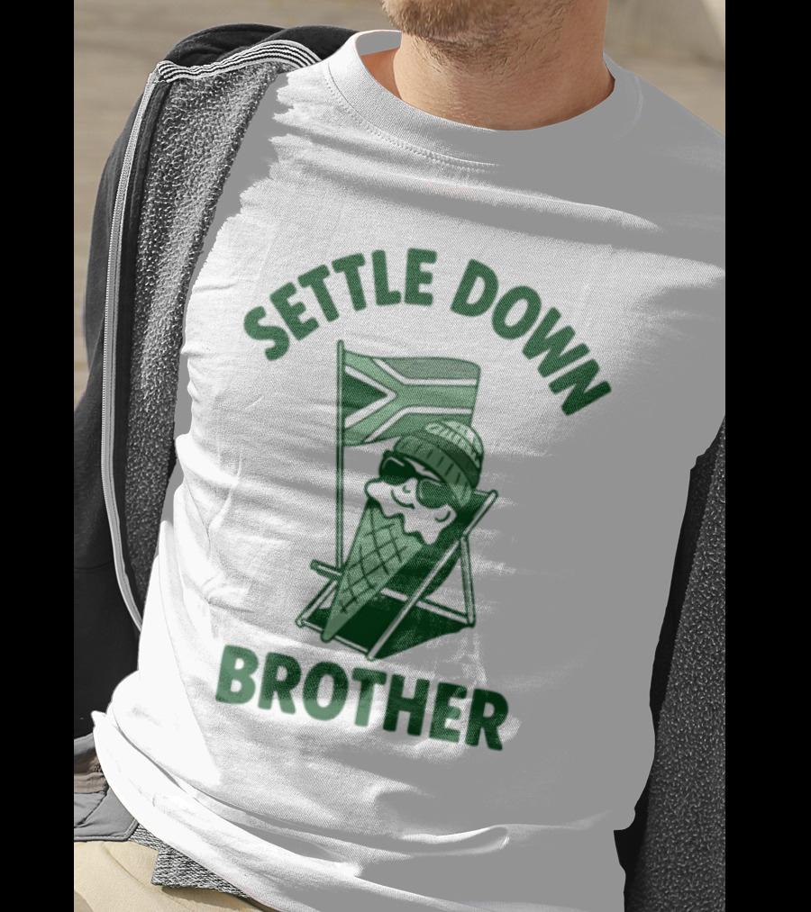 Settle Down Brother Ice Cream Cone Beach Chair Relaxation T-Shirt