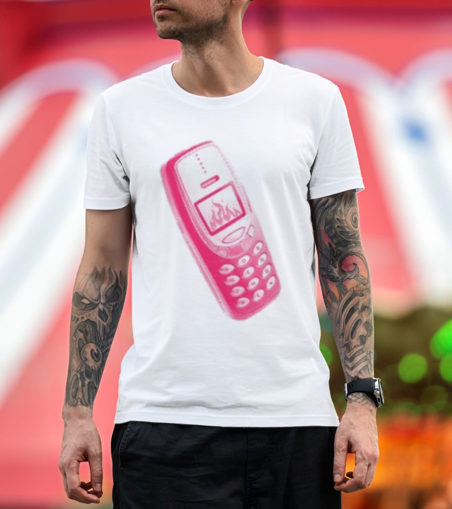 Ben Ellis The Burner Phone Retro Cell Fire Graphic T-Shirt