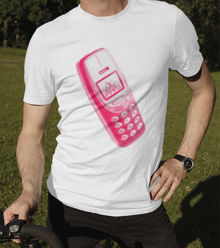 Ben Ellis The Burner Phone Retro Cell Fire Graphic T-Shirt