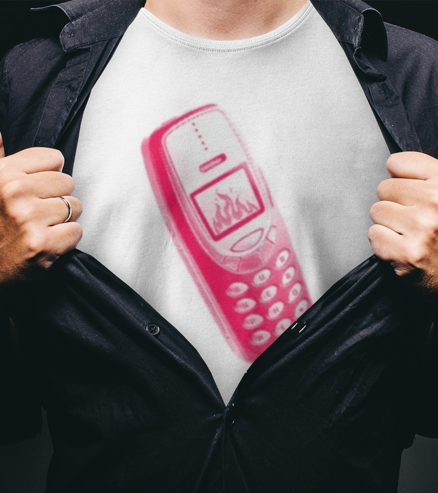 Ben Ellis The Burner Phone Retro Cell Fire Graphic T-Shirt