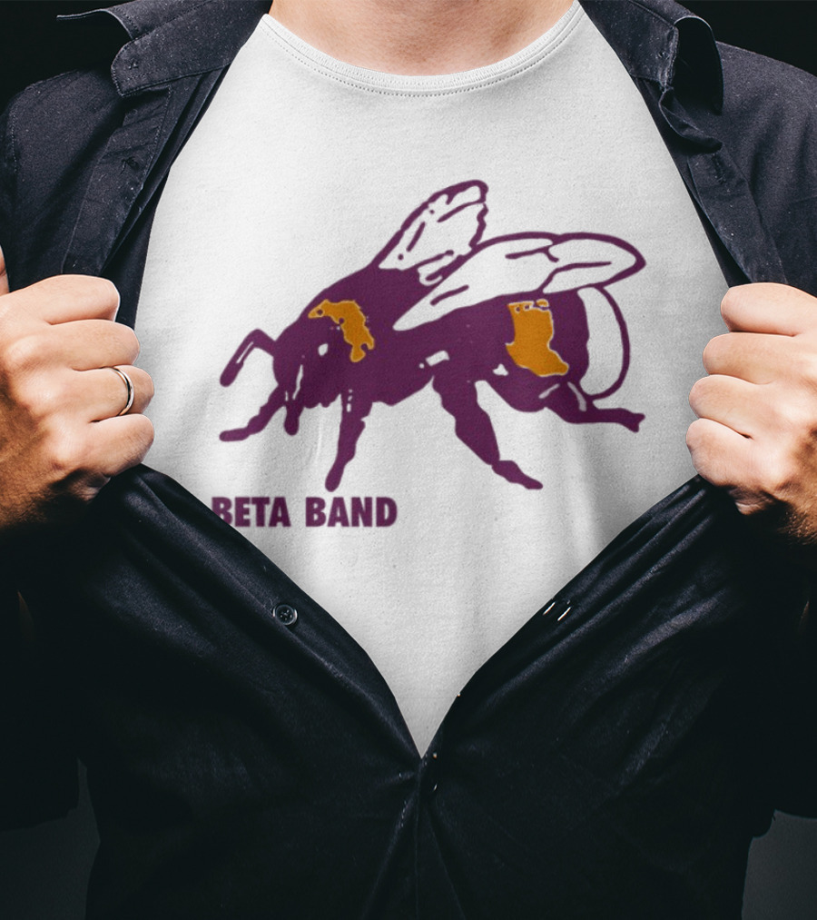 Beta Band Abstract Bee Purple Yellow T-Shirt