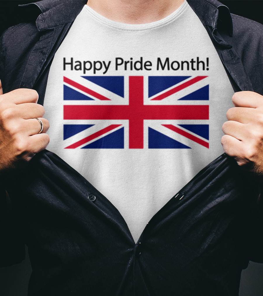 UK Flag Illegalshirts Happy Pride Month American Flag T-Shirt
