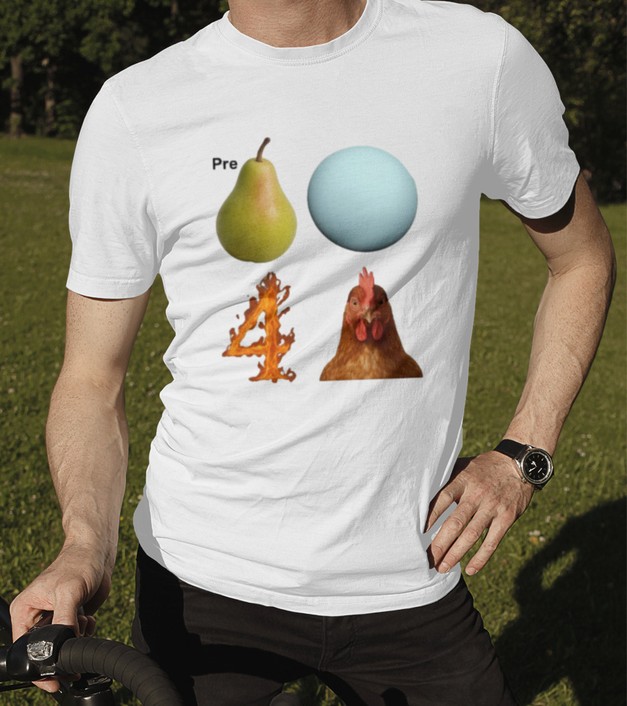 Prepare Pear Sphere Fire Chicken T-Shirt