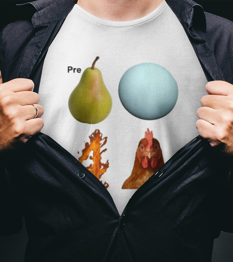 Prepare Pear Sphere Fire Chicken T-Shirt