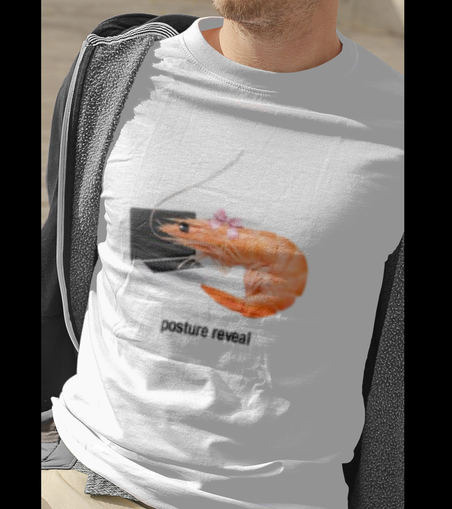 Shrimp Laptop Bow Posture Reveal T-Shirt