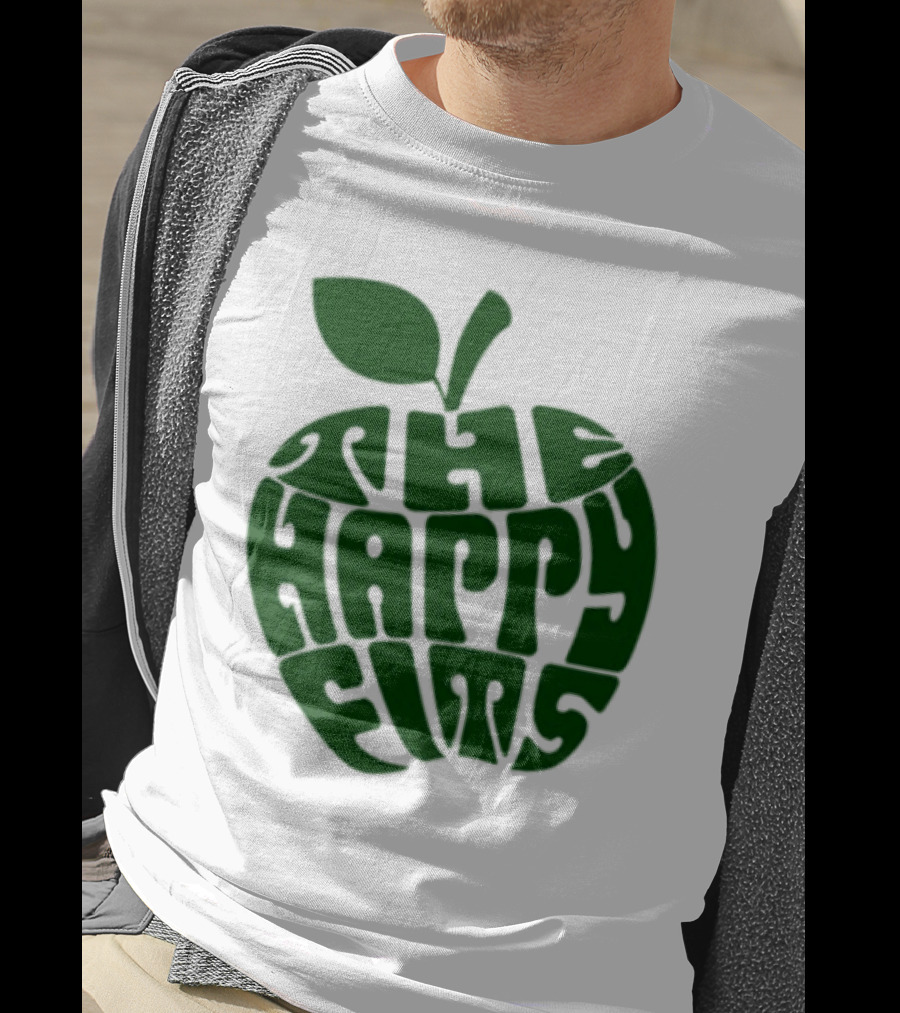 The Happy Fits Green Apple Text Art T-Shirt
