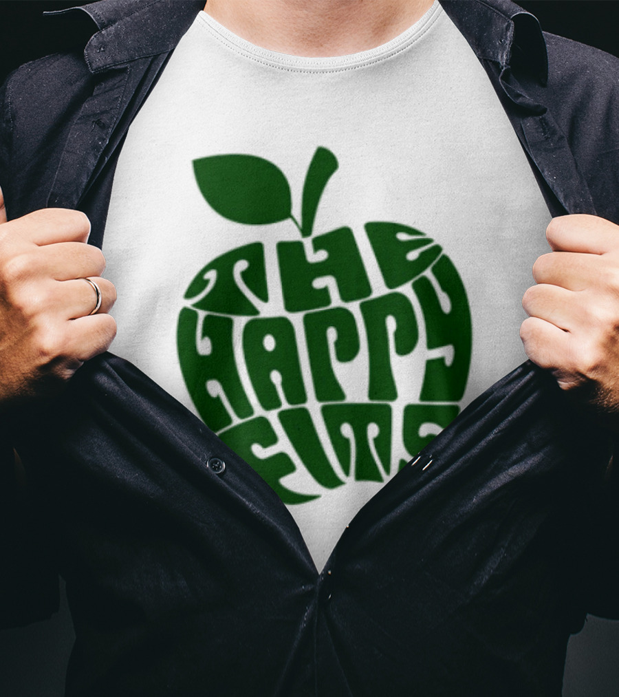 The Happy Fits Green Apple Text Art T-Shirt