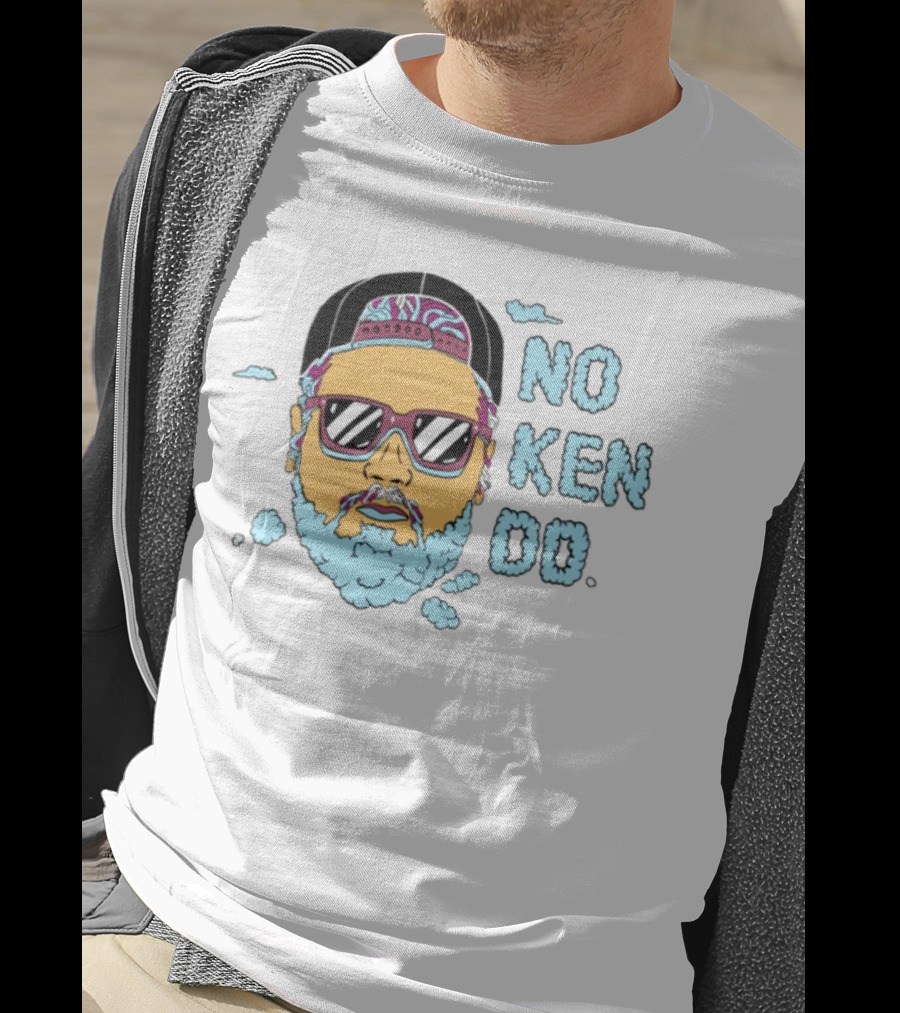 No Ken Do Trippy Ken Sunglasses Beard Cartoon T-Shirt