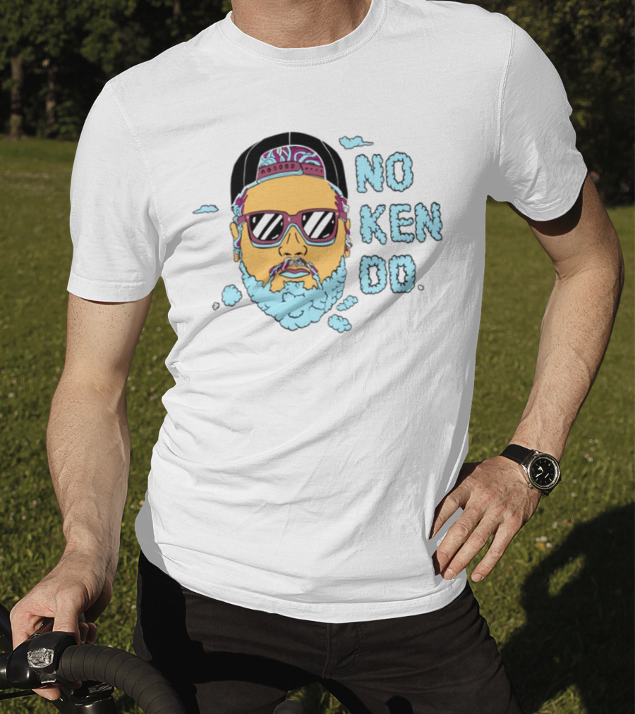No Ken Do Trippy Ken Sunglasses Beard Cartoon T-Shirt