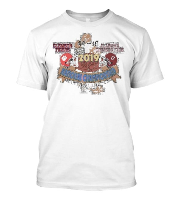Alabama Crimson Tide Vs Clemson Tigers 2019 National Championship Matchup Santa Clara CA T-Shirt