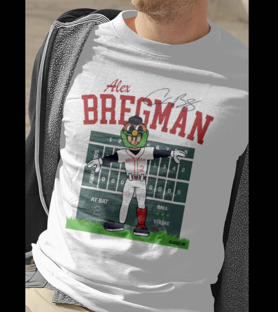 Alex Bregman Slashline Mascot Signature T-Shirt