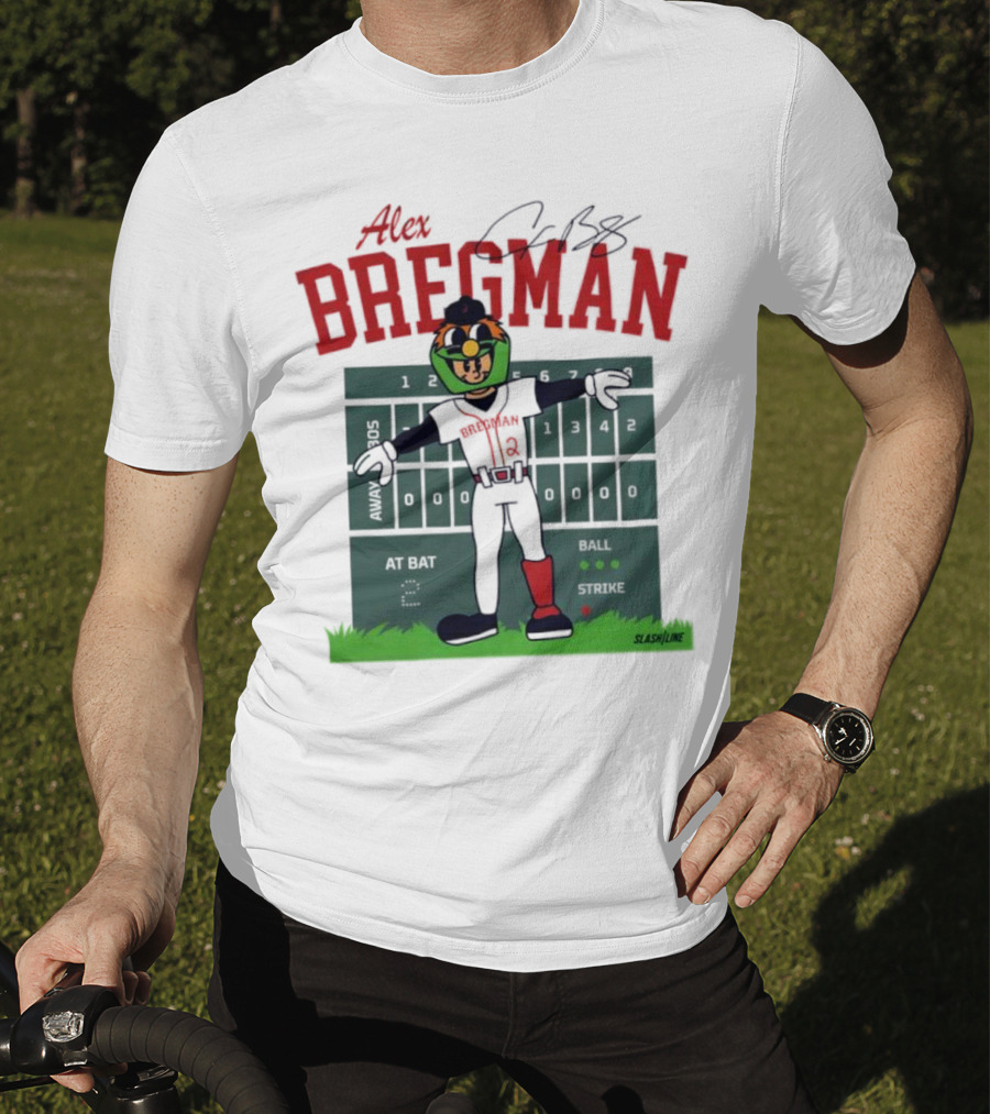 Alex Bregman Slashline Mascot Signature T-Shirt