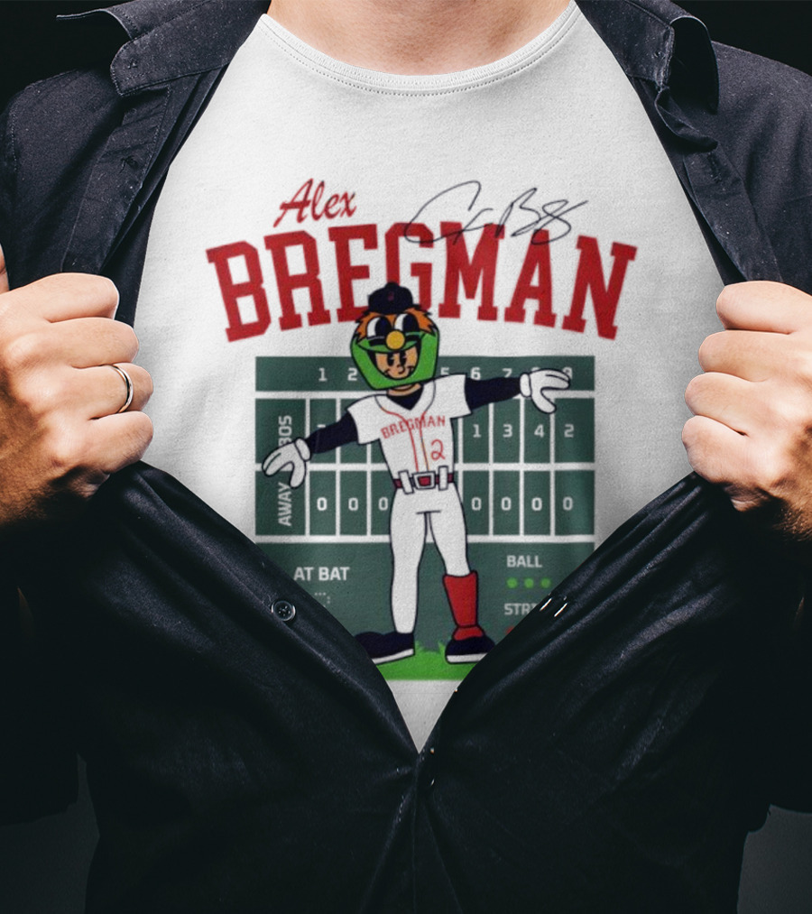 Alex Bregman Slashline Mascot Signature T-Shirt