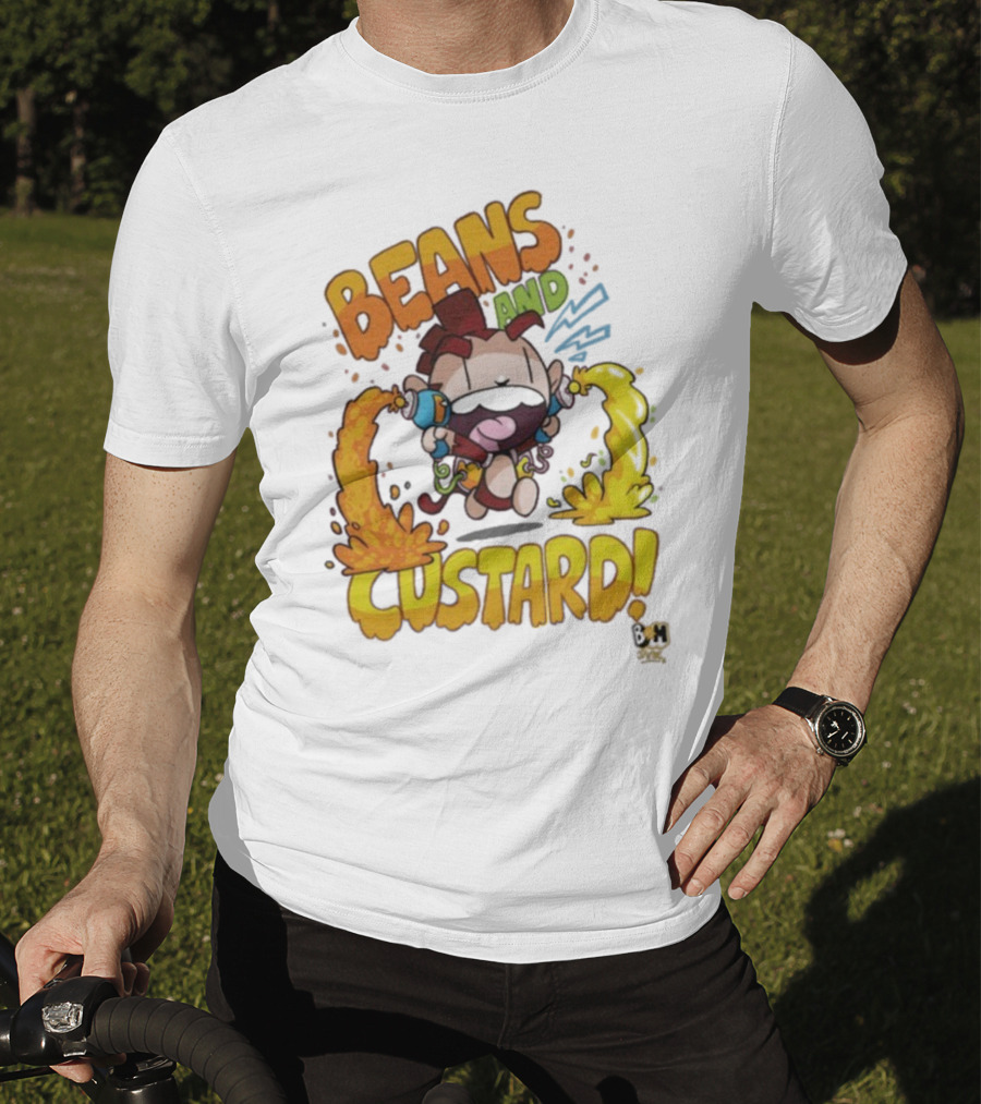 Beans And Custard Monkey Splash Comic Style Adventure T-Shirt