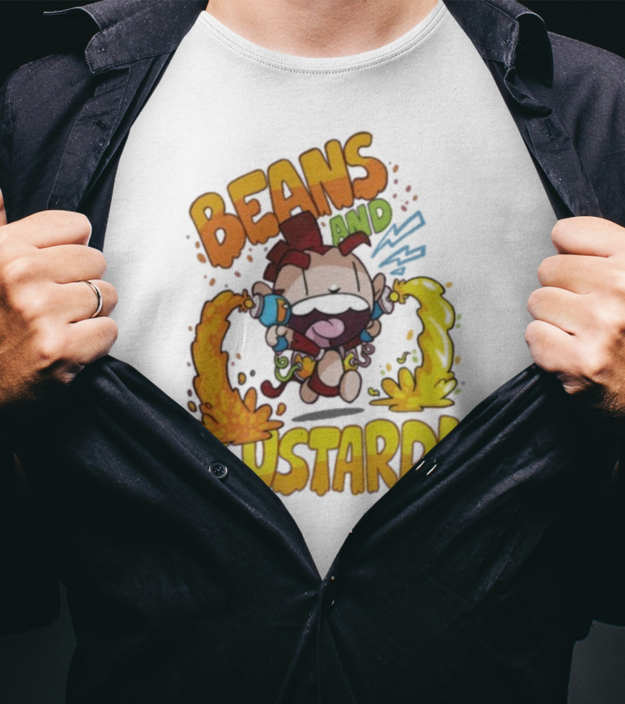 Beans And Custard Monkey Splash Comic Style Adventure T-Shirt
