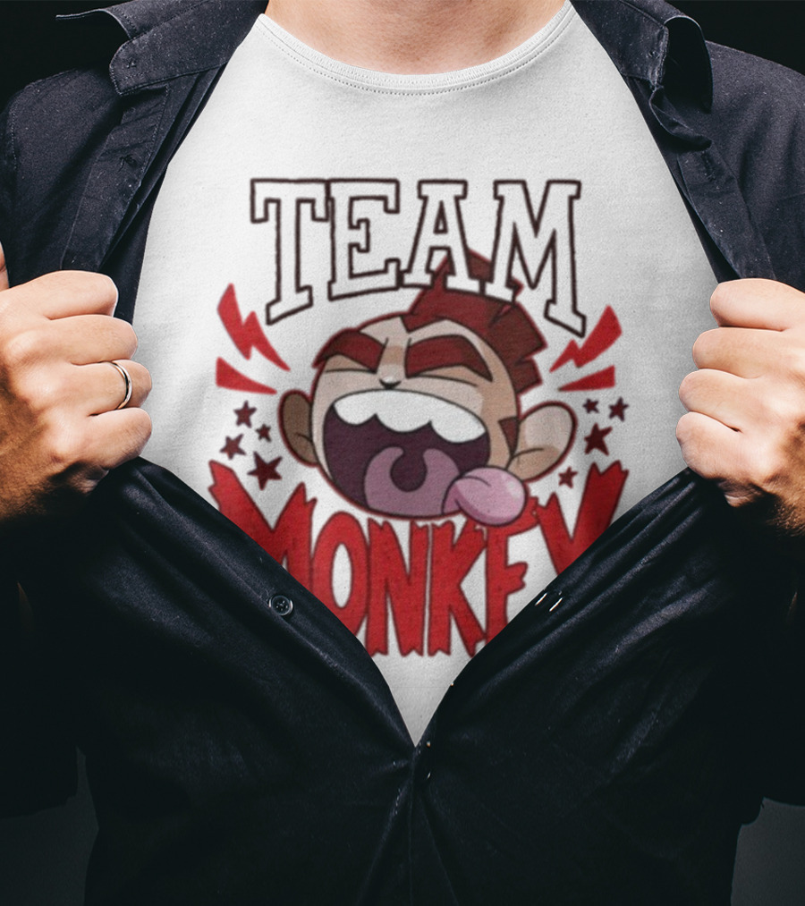Team Monkey Bunny Vs Monkey Team Supporters Fun Face T-Shirt