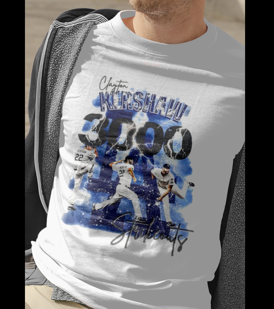 Clayton Kershaw 3000 Strikeouts Los Angeles Dodgers MLB Vintage T-Shirt