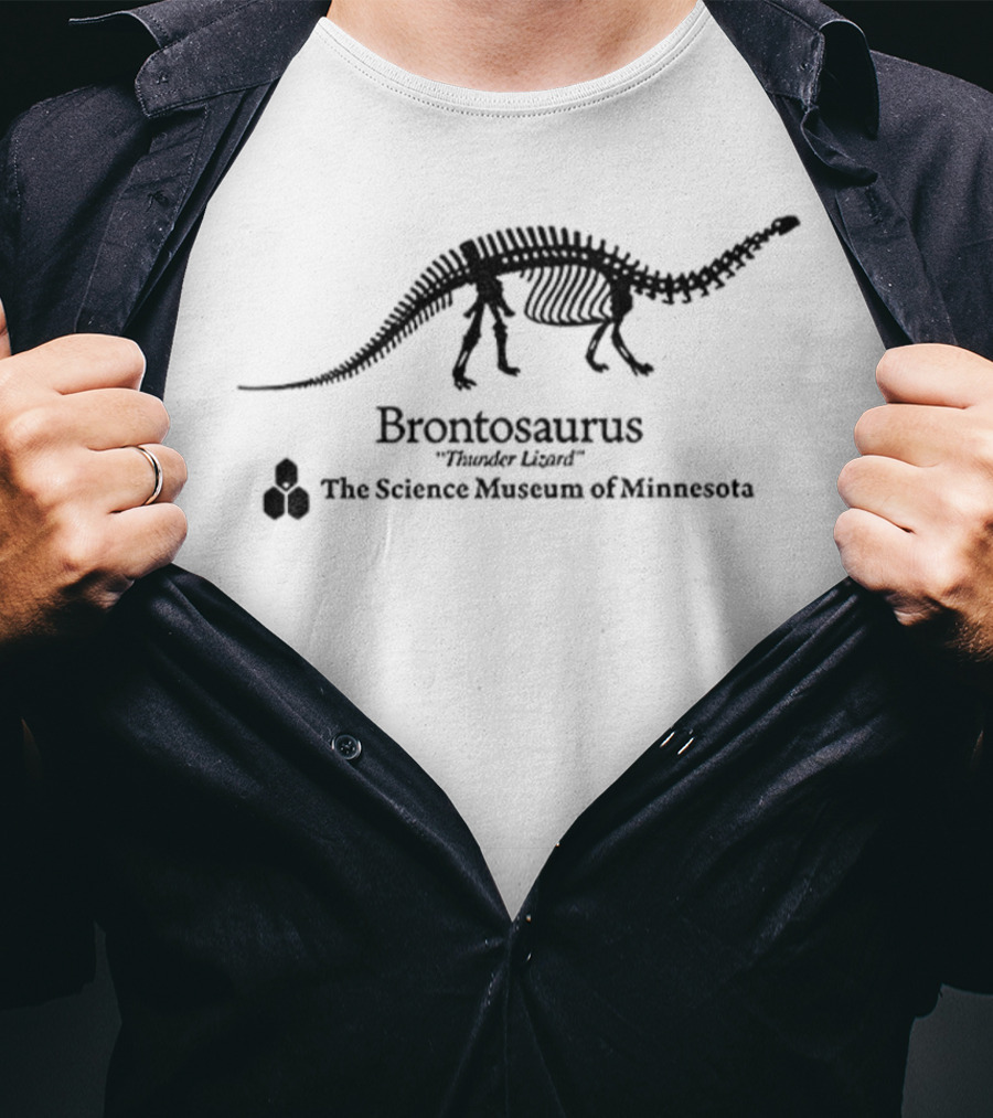 Brontosaurus Thunder Lizard The Science Museum Of Minnesota Stranger Things Dustin T-Shirt